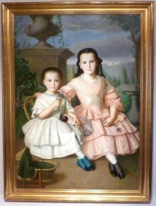 LEJEUNE Victor 1812-1863,Deux jeunes filles,Legros BE 2013-02-21