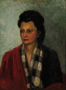 LELEU Jules 1883-1961,«Portrait de femme»,1957,Aguttes FR 2009-05-06