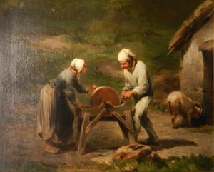LELEUX Adolphe 1812-1891,Breton Peasant Scene,1855,Rachel Davis US 2016-10-22