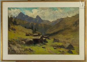 LELLI Giovan Battista 1827-1887,Paysage des Alpes,1872,Millon & Associés FR 2024-02-15