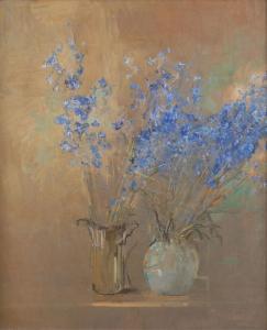 LELLOUCHE Ofer 1947,Two Vases with Purple Flowers,Tiroche IL 2023-01-21