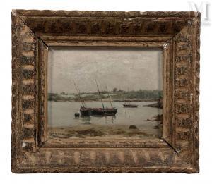 LELONG Paul 1799-1846,Barques au bord de l'eau,Millon & Associés FR 2024-01-30