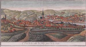 LELOUP Antoine 1730-1802,Vue de la ville de Huy prise de la Sart.,Lhomme BE 2014-05-24