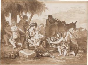 LELU Pierre 1741-1810,Die Ruhe auf der Flucht nach Ägypten,Galerie Bassenge DE 2023-12-01
