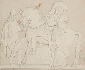 LEMAIRE Philippe J 1798-1880,Les adieux (projet de bas-relief),1824,Etienne de Baecque FR 2020-06-30