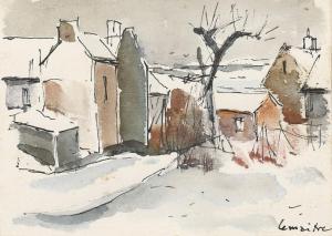 LEMAITRE André 1909-1995,Hameau sous la neige et Paysage d'hiver,Etienne de Baecque FR 2024-03-29