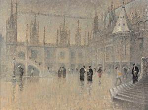 LEMAITRE Léon Jules,Neige sur le Palais de Justice à Rouen,1900,Beaussant-Lefèvre 2019-10-25