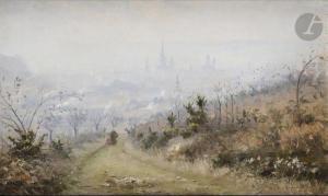 LEMAITRE Léon Jules 1850-1905,Vue de Rouen sur les hauteurs,Ader FR 2021-04-16