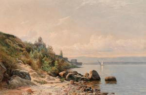 LEMAITRE Nathanaël 1831-1897,A View of Lake Geneva,Palais Dorotheum AT 2021-09-15