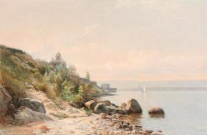 LEMAITRE Nathanaël 1831-1897,A view of the Lake Geneva,Bruun Rasmussen DK 2019-05-27