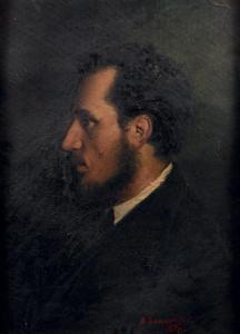 LEMEUNIER Basile 1852-1922,Portrait d'homme,1878,De Maigret FR 2023-07-07