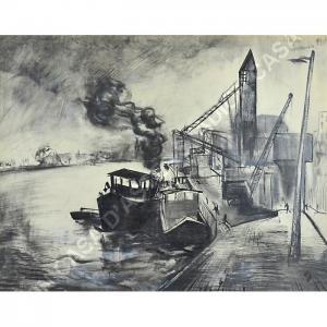 LEMEUNIER Claude 1928-2010,Lavoratori nel porto,1961,Stadion IT 2020-06-09