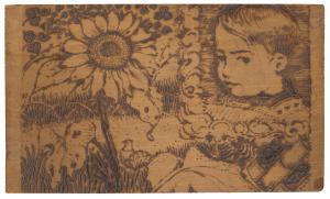 LEMMEN Georges 1865-1916,Paysage onirique au tournesol et à l'enfant,1900,Christie's GB 2024-04-12