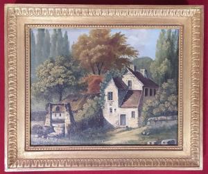 LEMMENS Emile 1821-1867,Maison en sous-bois près d'un puit,1860,Osenat FR 2024-03-30