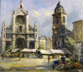 LEMOINE Henri 1922-2009,La Place Sainte-Catherine.,1965,Galerie Moderne BE 2011-02-08