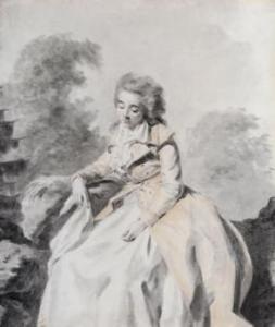 LEMOINE Jacques Antoine M 1751-1824,Femme assise dans un paysage,PrivateLot FR 2013-01-30