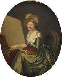 LEMOINE Marie Elisabeth 1755-1812,Autoportrait au chevalet,Etienne de Baecque FR 2019-03-27