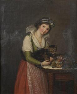LEMOINE Marie Elisabeth 1755-1812,Jeune femme à la corbeille de fruits avec un c,Etienne de Baecque 2019-11-20