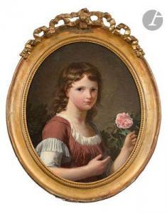 LEMOINE Marie Victoire 1754-1820,Portrait d'enfant avec une rose,Ader FR 2022-06-21
