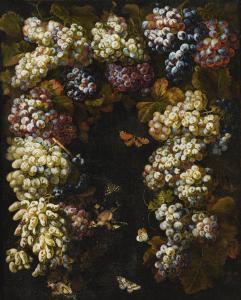 LEMOINE Pierre Antoine,A GARLAND OF GRAPES WITH BUTTERFLIES AND A PAIR OF,Sotheby's 2019-06-26