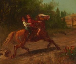 LEMON Arthur 1850-1912,Two children riding a horse,John Moran Auctioneers US 2023-10-04