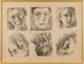 Lemon Paul 1896-1983,Faces composition,Twents Veilinghuis NL 2017-10-13
