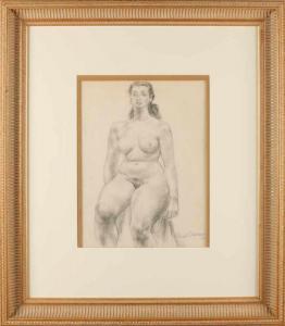 Lemon Paul 1896-1983,Sitting female naked,Twents Veilinghuis NL 2017-10-13