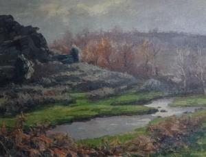 LEMONNIER Louis 1907,Cour d'eau dans un paysage,Art Richelieu FR 2017-01-18