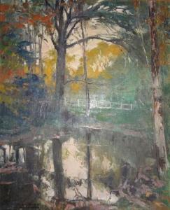 LEMONNIER Louis 1907,La mare bordée d'arbres,Art Richelieu FR 2016-12-04
