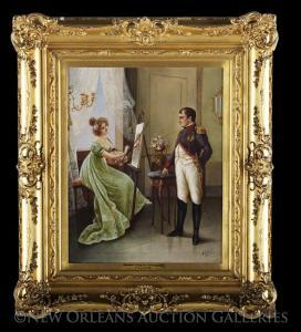 LENDITZ Frederick 1873-1937,Napoleon Posing for Princess Louise,New Orleans Auction US 2015-12-04