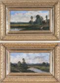 LENGLET Hilaire 1836-1848,SUMMER LANDSCAPES BY A RIVER,Christie's GB 2004-05-10