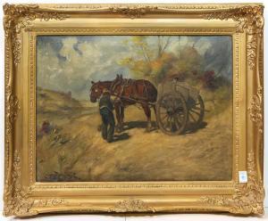 LENGYEL RHEINFUSS Ede 1873-1942,Horse and Wagon,Clars Auction Gallery US 2019-10-12