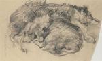 LENKIEWICZ Robert Oscar 1941-2002,Pencil study of two dogs,Bearne's GB 2008-10-07