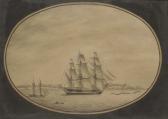 LENNOCK George Gustavus,H.M.S. Assistance in Halifax Harbour, Nova Scotia,1796,Christie's 2007-09-25