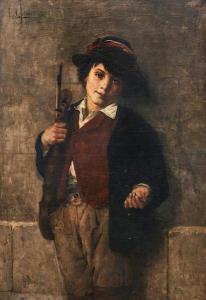 LENOIR Charles Amable 1861-1940,Le violoniste,1888,Uppsala Auction SE 2025-06-10