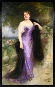 LENOIR Charles Amable,Portrait d'une élégante à la robe violette,1914,Coutau-Begarie 2024-10-11