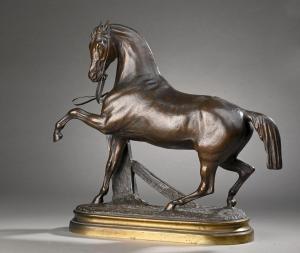 LENORDEZ Pierre 1815-1892,Craux-Marly, cheval à la barrière,Rossini FR 2023-12-07