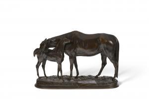 LENORDEZ Pierre 1815-1892,La jument et son poulain (The mare Catherine Hayes,Christie's 2022-10-07