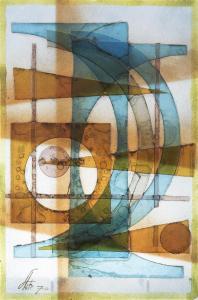 LENOY ERIC,Brown and blue abstract shapes,1970,Leonard Joel AU 2017-04-06