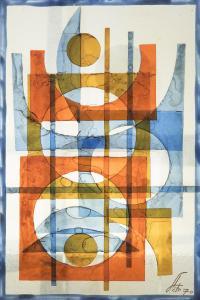 LENOY ERIC,Red, yellow and blue abstract shapes,1970,Leonard Joel AU 2017-04-06