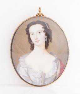 LENS Andrew Benjamin 1713-1779,Portrait of Sophia Carteret, nee Fermo,Bellmans Fine Art Auctioneers 2022-10-11