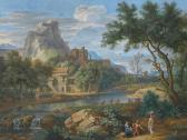 LENS III Bernard,An Italianate landscape with figures on a track by,1719,Bonhams 2021-04-15