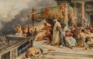 LENZ Maximilian 1860-1948,NERO AT THE GREAT FIRE OF ROME,1890,im Kinsky Auktionshaus AT 2023-06-20