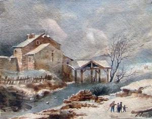 LEON de 1800-1800,Paysage d'hiver,Millon & Associés FR 2007-10-29