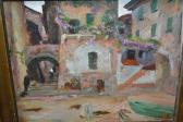 LEON Frederic,continental town with figure by an archway,Lawrences of Bletchingley GB 2017-07-18
