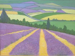 LEONARD Ron 1923-1998,Two oils on board -Lavender fields,1970,Andrew Smith and Son GB 2007-07-10