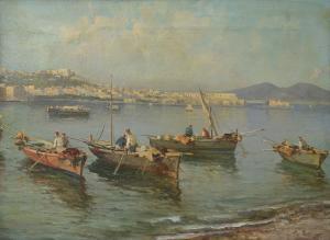 LEONE Romolo 1883-1958,Pescatori nel Golfo di Napoli,Meeting Art IT 2023-11-29