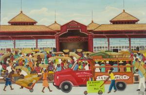 LEONIDAS RONY 1946-2012,Marche market with figures,1979,John Moran Auctioneers US 2019-10-13