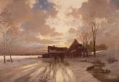 LEOPOLD Curt 1860-1946,German, - SunsetWinterscape,William Doyle US 2007-11-07