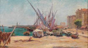Leopold Robert 1850-1935,Harbour Scene in Cannes,Palais Dorotheum AT 2015-02-12
